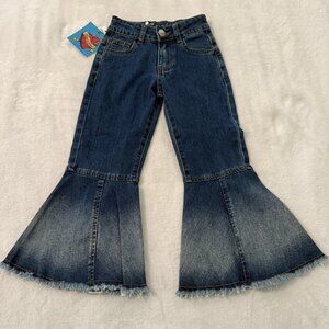 Wired Heart Little Girls Flare Bell Bottom Blue Jeans Size 5 NWT